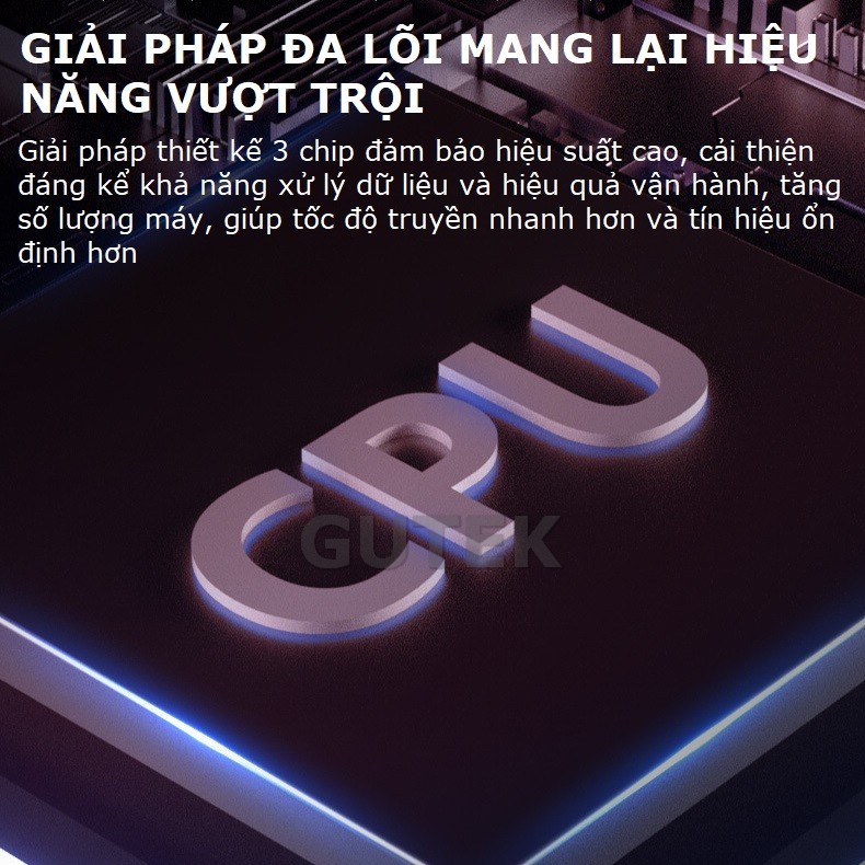 Bộ kích sóng wifi 5G 4 râu Gutek RE1201 tốc độ 1200mbps phát xuyên tường kết nối xa sóng mạnh