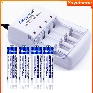 Bộ sạc pin aa/aaa db02, pin aa 1200mah doublepow pin sạc micro không dây