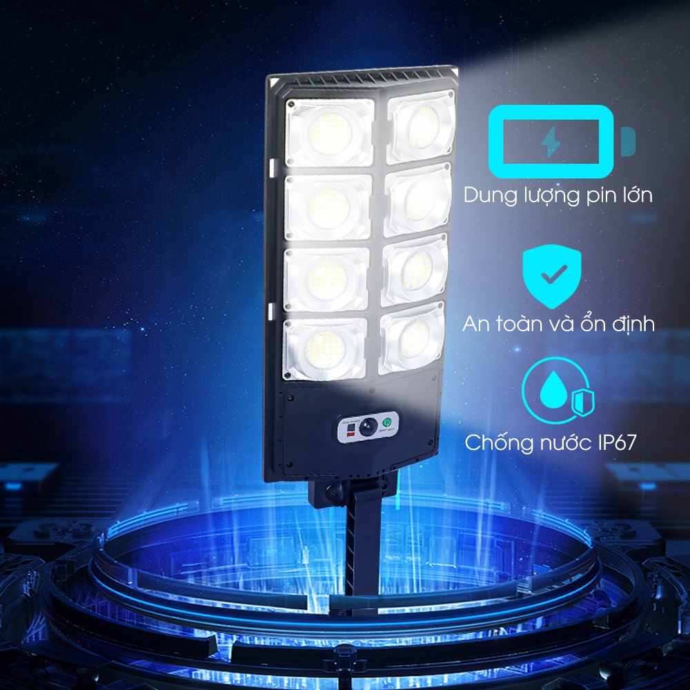 Đèn năng lượng mặt trời cảm biến di chuyển 200w,300w,400w, Đèn 6 chùm , 8 chùm , 10 chùm- D1378