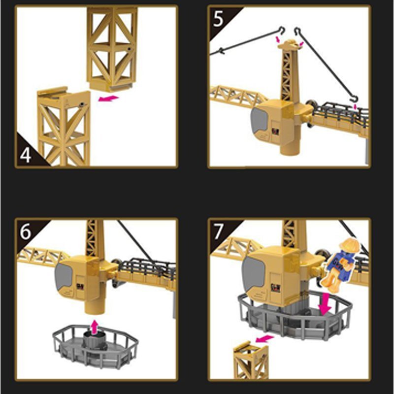 Đồ chơi mô hình cần trục tháp KAVY chất liệu hợp kim và nhựa, cao 95 cm, kích thước lớn