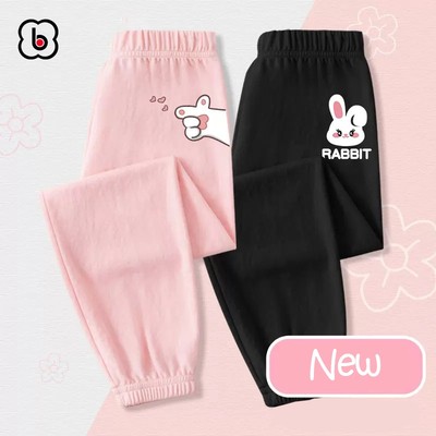 Quần dài bé gái BabyloveGO mẫu mới 2026 quần thu đông cho bé chất thun cotton dáng jogger in hình độc đáo