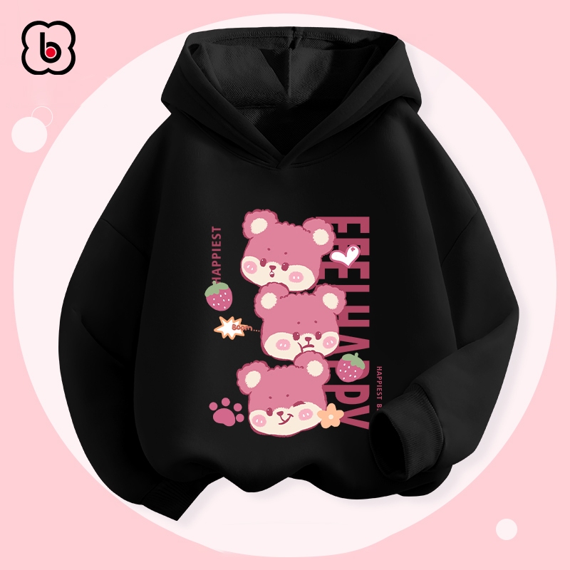 Áo hoodie cho bé gái BabyloveGO mẫu mới 2023 áo thu đông có mũ chất nỉ da cá dày dặn cho bé HAG75