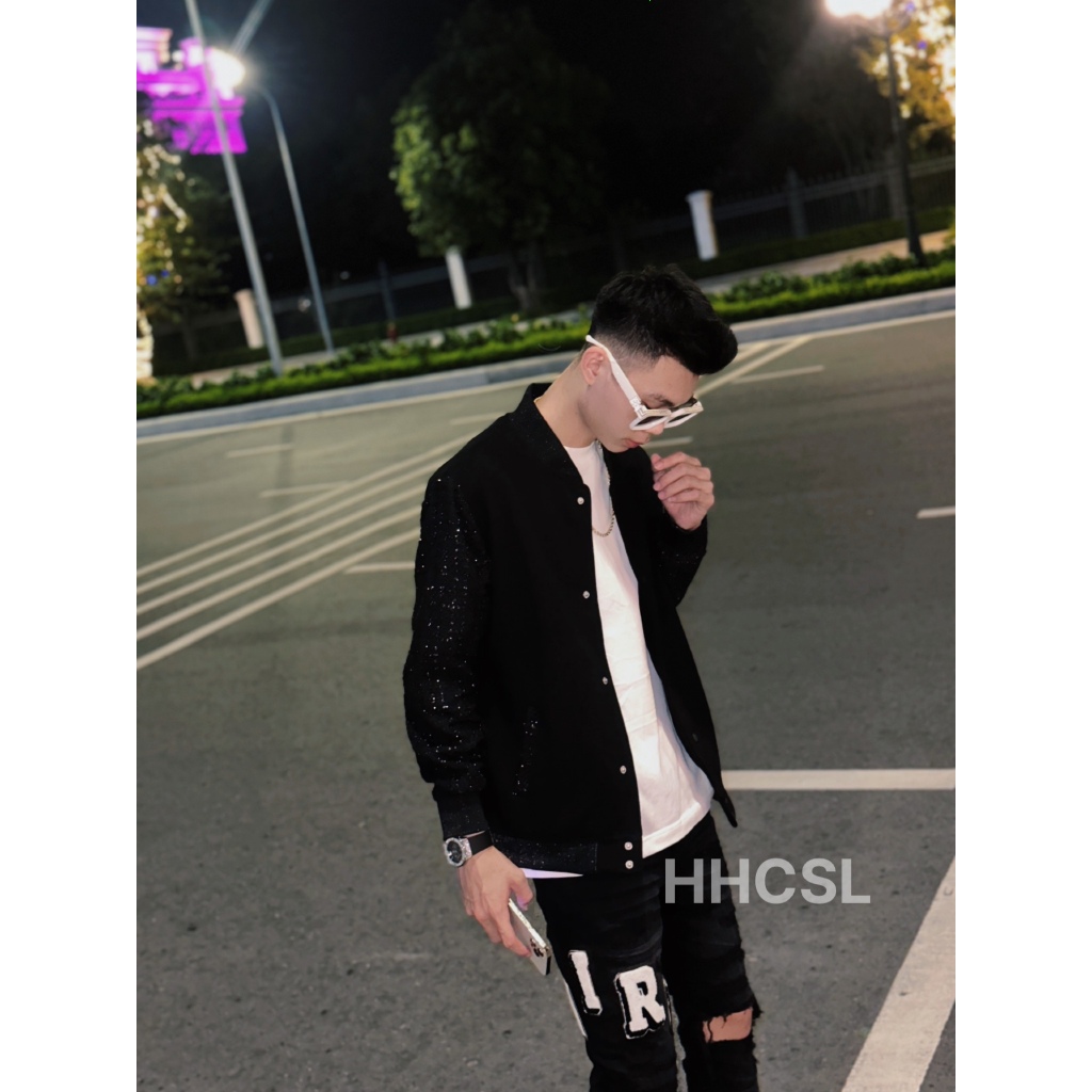 Áo vasity,áo bomber YSL phối tay dạ bo cổ tay dành cho nam nữ