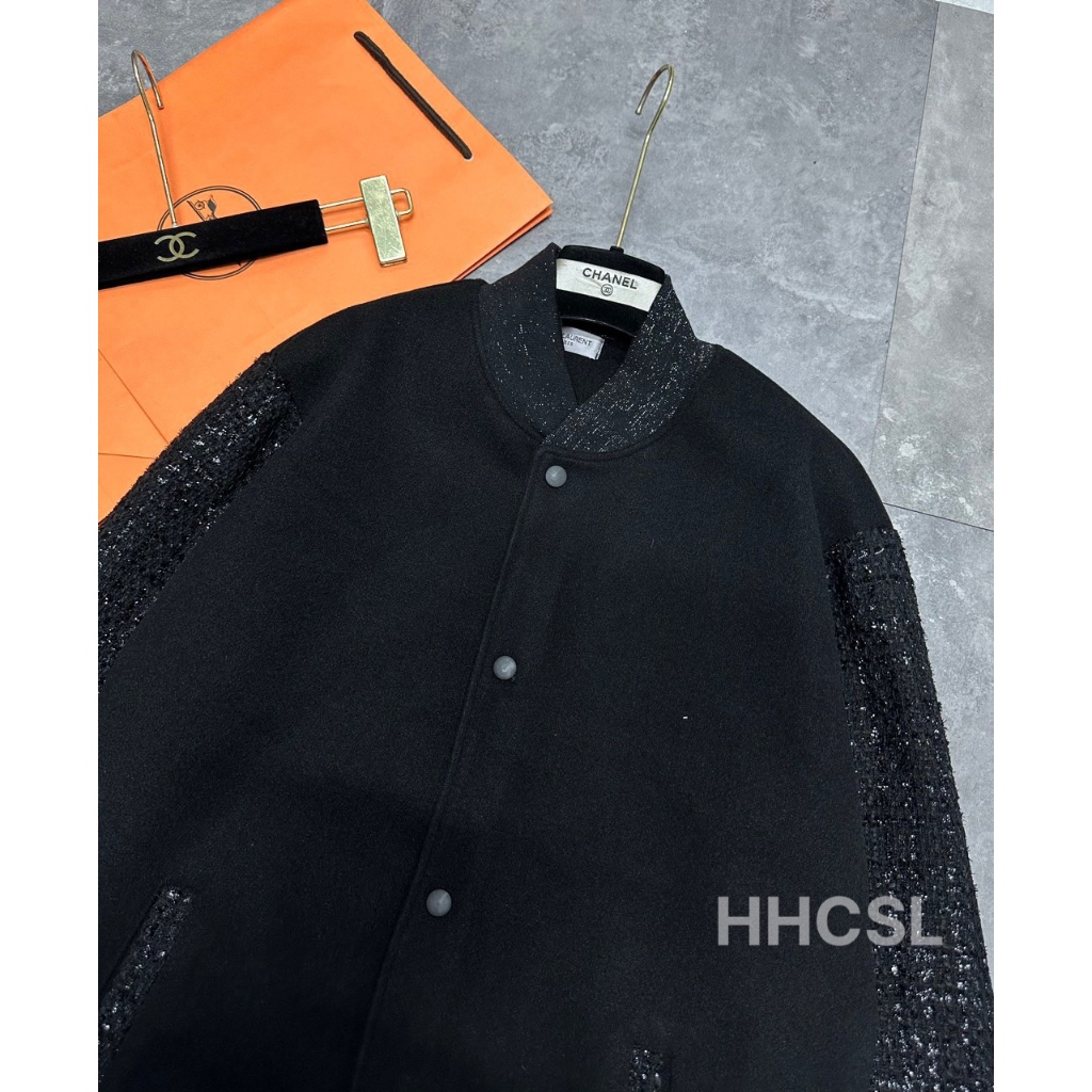 Áo vasity,áo bomber YSL phối tay dạ bo cổ tay dành cho nam nữ