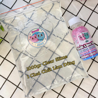 1kg clear slime - base slime cơ bản mềm dẻo kèm chai chất làm đông