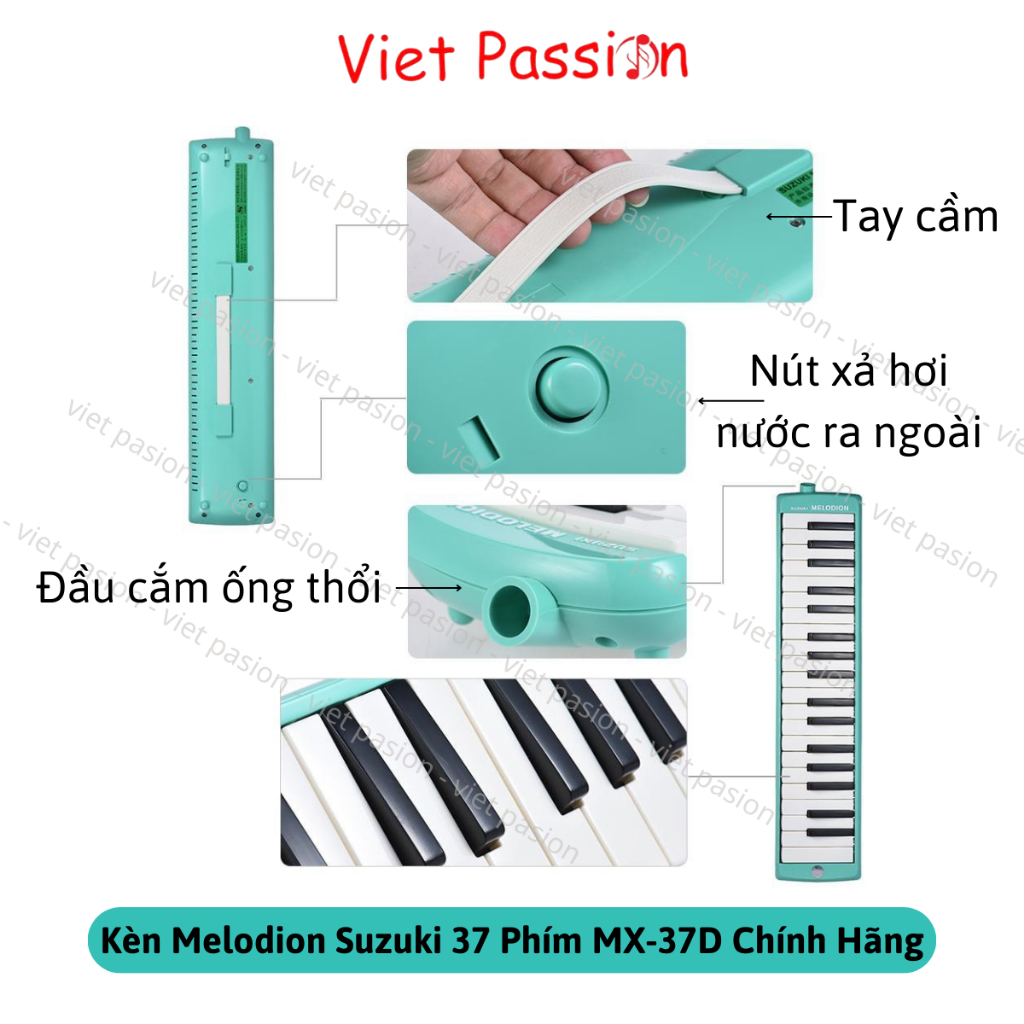 Kèn Melodion Suzuki  32 phím MX-32D Melodica 37 phím Pianica Hộp Nhựa Cứng Chính Hãng Viet Passion HCM