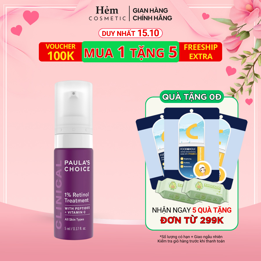 Tinh chất chống nám và nếp nhăn Paula’s Choice Clinical 1% Retinol Treatment 5ml - Hẻm Cosmetic