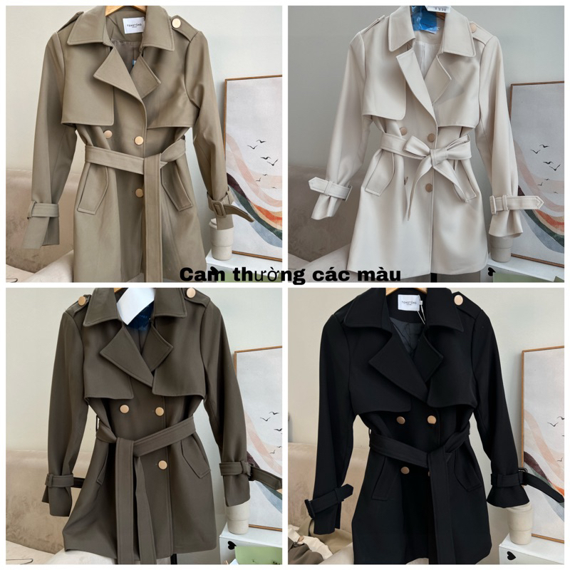 Áo khoác măng tô  - Áo khoác kaki cúc đồng chất kaki dù siêu dầy dặn hàng Quảng Châu loại 1 dandan_5202