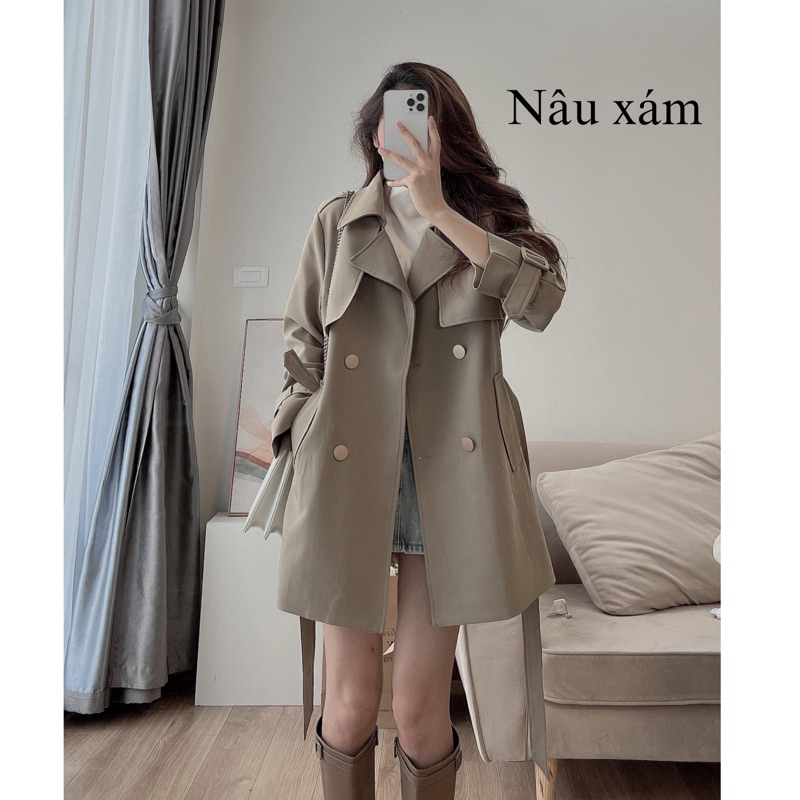 Áo khoác măng tô  - Áo khoác kaki cúc đồng chất kaki dù siêu dầy dặn hàng Quảng Châu loại 1 dandan_5202