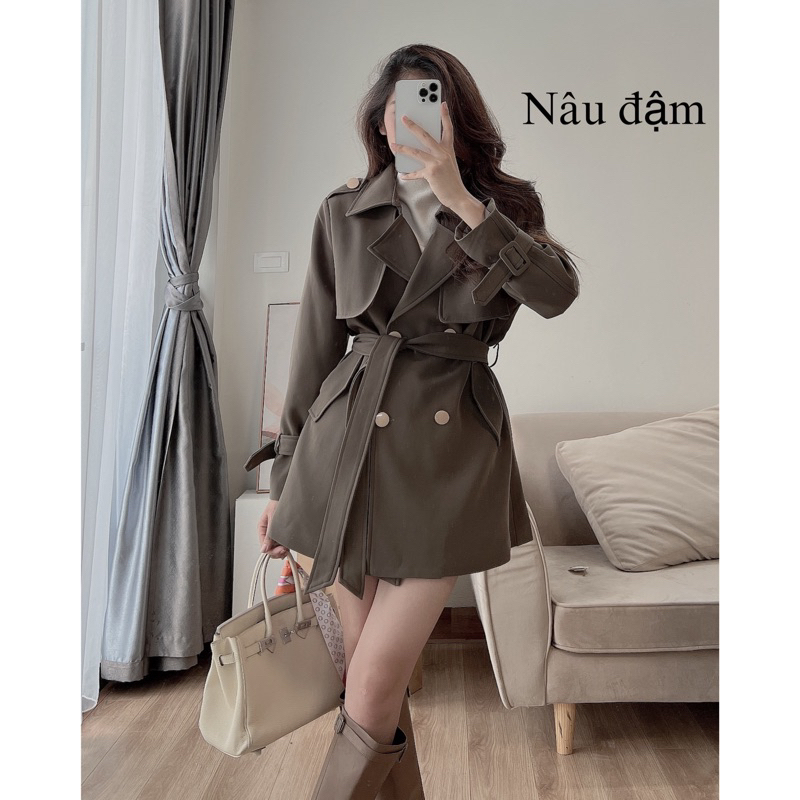 Áo khoác măng tô  - Áo khoác kaki cúc đồng chất kaki dù siêu dầy dặn hàng Quảng Châu loại 1 dandan_5202