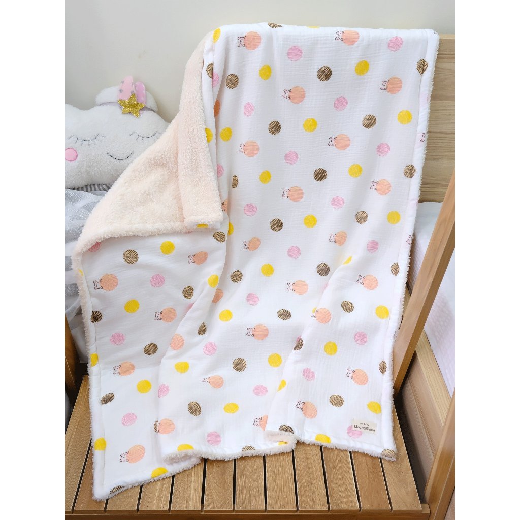 Chăn Xô Muslin Lông Cừu Goodmama kích thước 90*110cm cực mềm mại, ấp áp