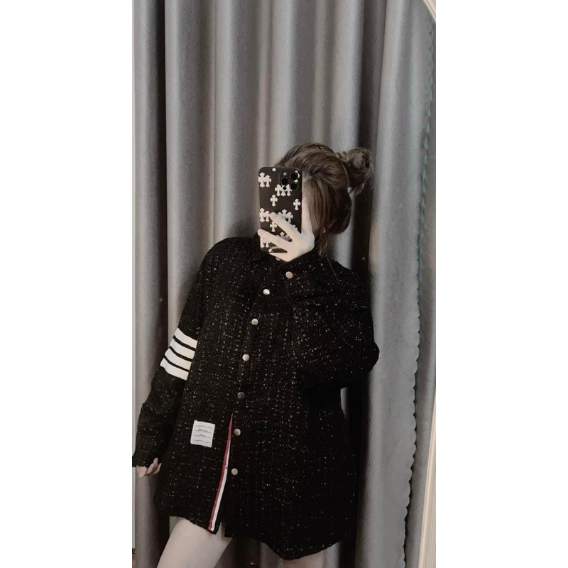 Áo khoác Thom vạch tay kim tuyến , Áo khoác Nam nữ THOME siêu cấp hàng loại 1 H 06