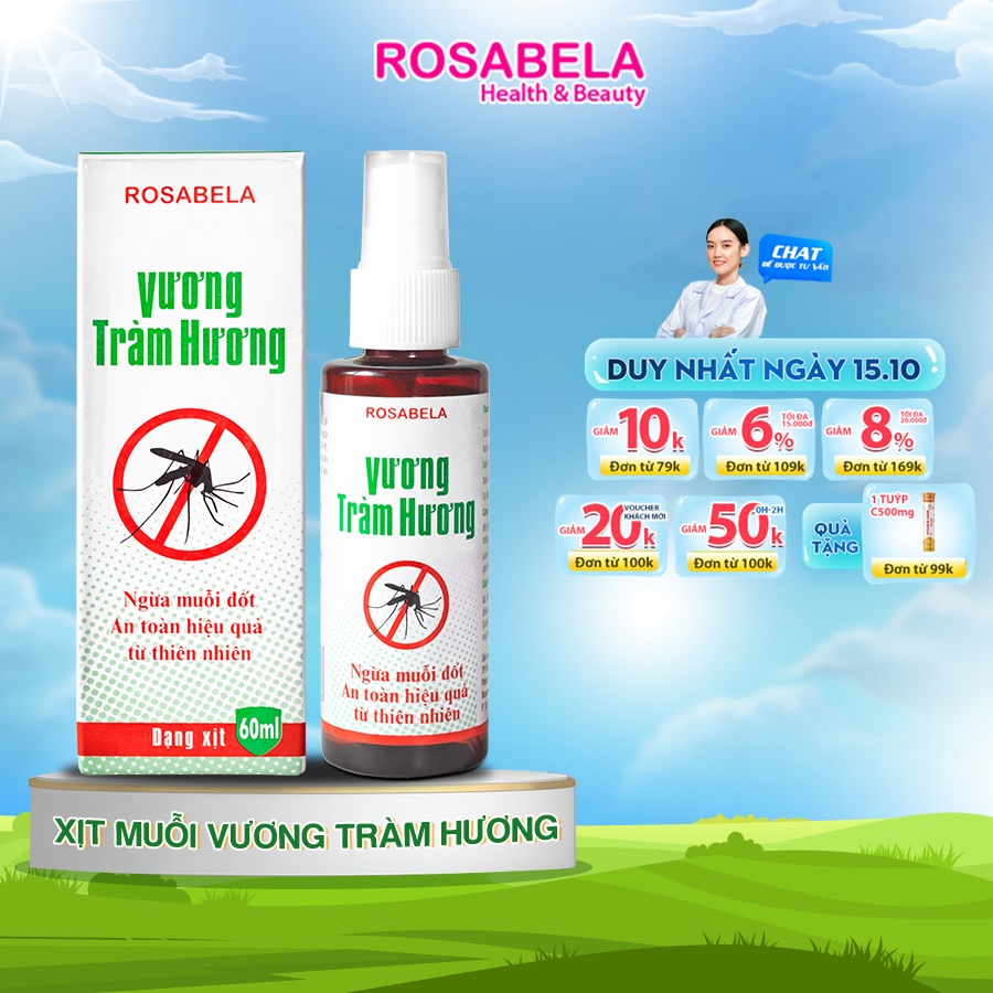 Xịt chống muỗi cho bé Vương Tràm Hương ngăn ngừa muỗi đốt đuổi côn trùng hiệu quả