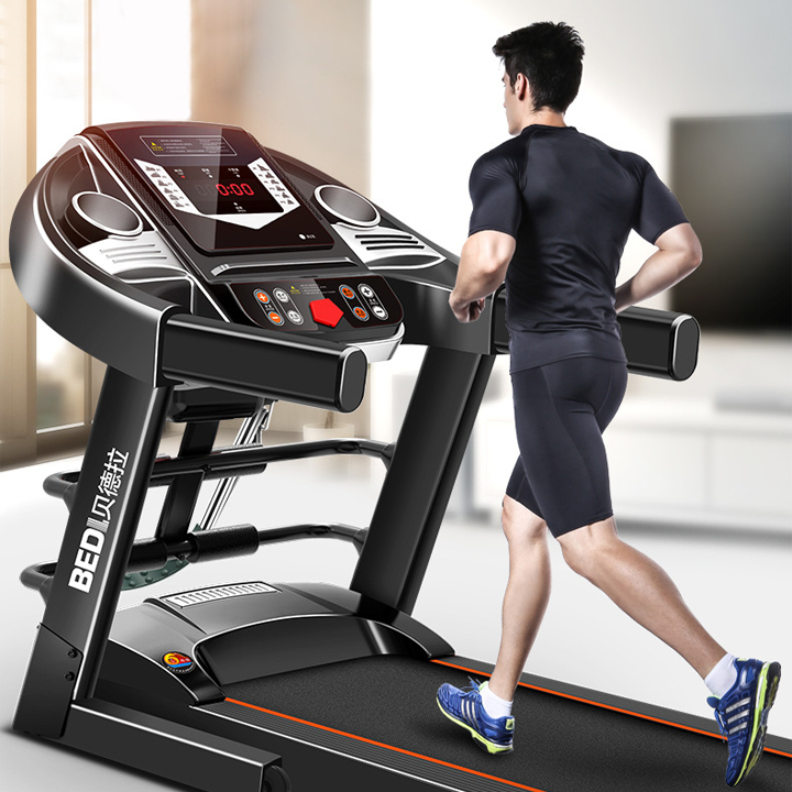 Máy Chạy Bộ Điện Đa Năng 12km KORE SPORT5 kèm máy đánh mỡ bụng 12 gấp gọn, chương trình chạy màn led loa nghe nhạc