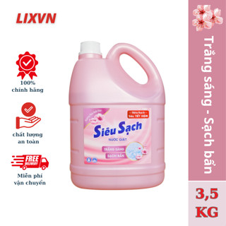 Nước giặt Lix Siêu sạch hương hoa anh đào chai 3.5kg - Trắng sáng Sạch Bẩn Siêu Tiết Kiệm N2504 - LIXVN