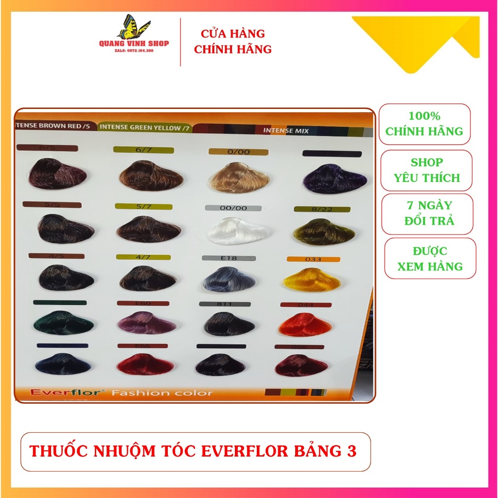 Thuốc nhuộm tóc Everflor 100ml đủ màu