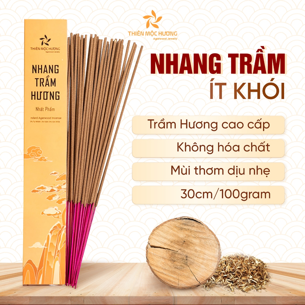 Nhang trầm hương loại 12 năm tích trầm Thiên Mộc Hương, dài 30cm, 85gram