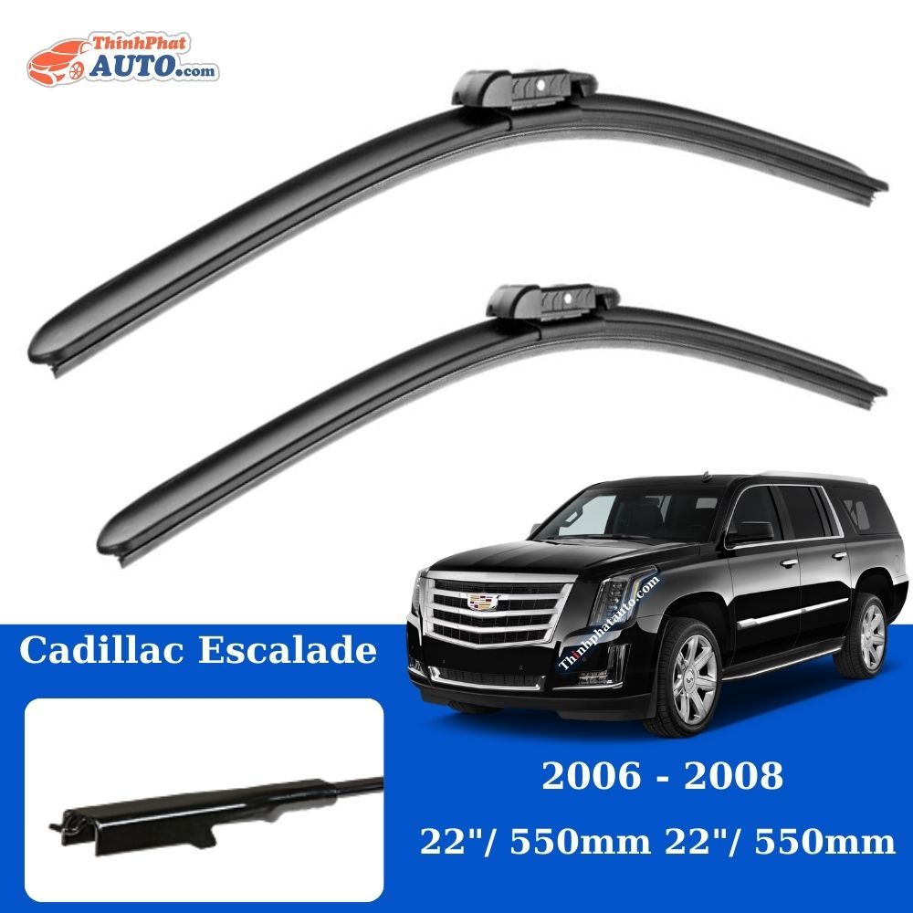 Gạt Mưa Xe Cadillac Escalade (2006 - 2023) Silicone Chính Hãng