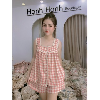 Bộ đũi hai dây mặc nhà, bộ ngủ đũi mềm mát - Mã B12