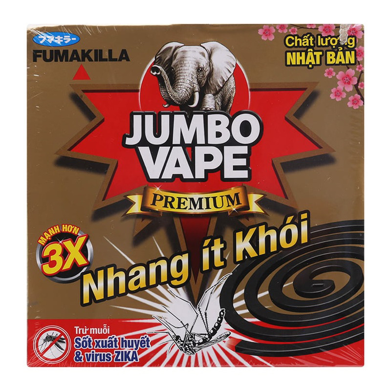 Nhang trừ muỗi cao cấp Jumbo Vape ít khói lốc 5 hộp