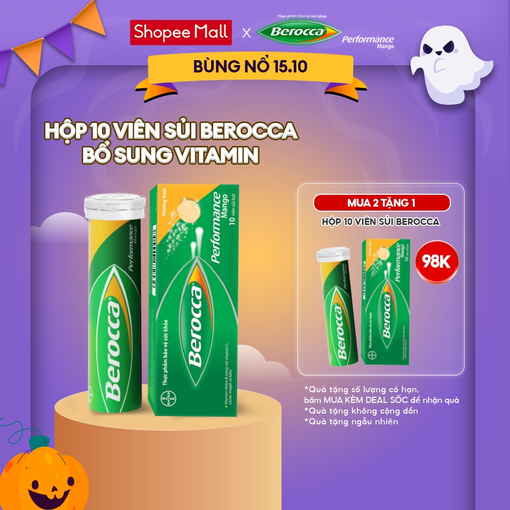 Viên sủi bổ sung vitamin berocca performance mango 10 viên - ảnh sản phẩm 2