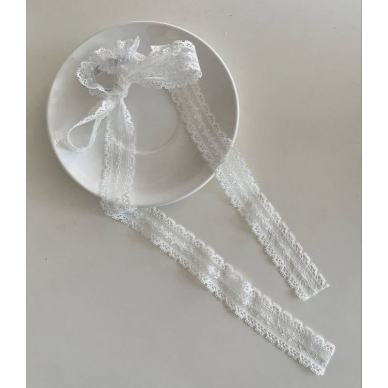 Dây Ren Trắng Dài Có Chun Cột Tóc Đa Năng - CAI1328 - BCorner