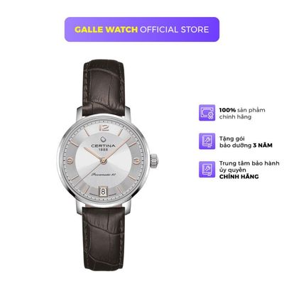 Đồng hồ cơ nữ Certina C035.207.16.037.01 dây da đeo tay êm ái, phong cách thanh lịch, chống nước 10ATM cao cấp