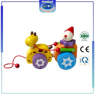 Đồ chơi gỗ Chú hề cưỡi xe hươu | Winwintoys 62262 | Phát triển trí tưởng tượng