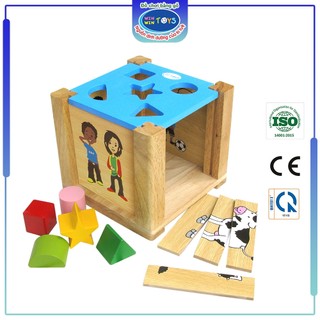 Đồ chơi gỗ Hộp xếp hình thả khối Winwintoys 69022,  phát triển trí tuệ và nhận biết hình học cơ bản