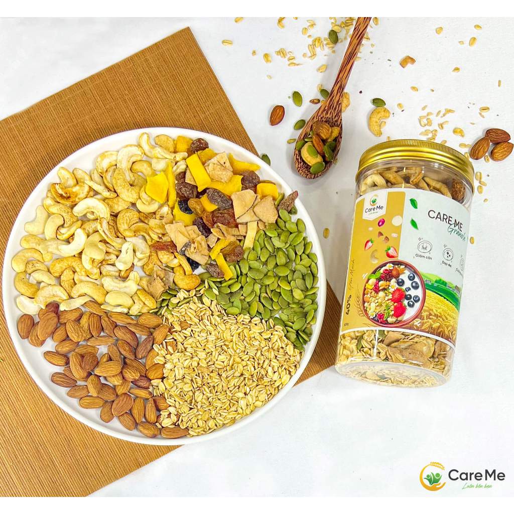 Granola 40% yến mạch 500g mix 10 loại hạt dinh dưỡng