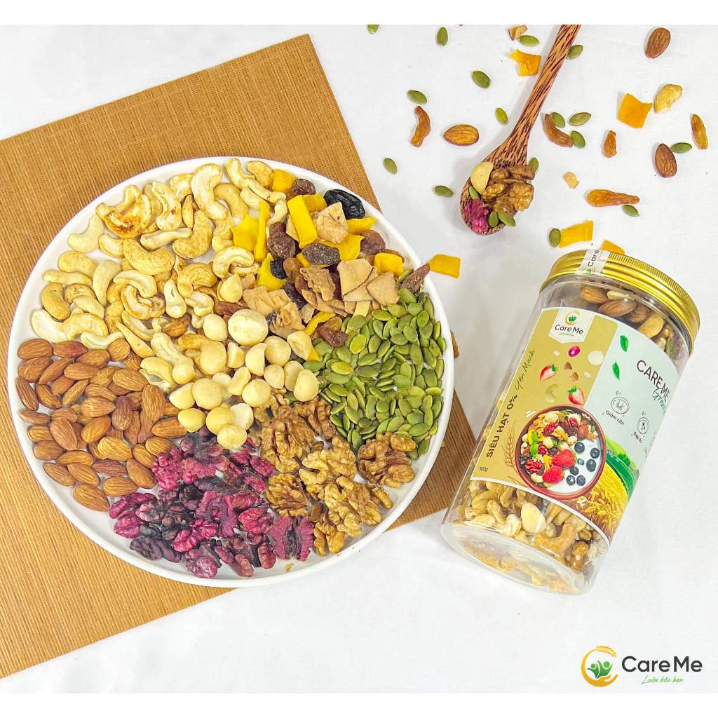 Granola siêu hạt không yến mạch 500g mix 10 loại hạt dinh dưỡng