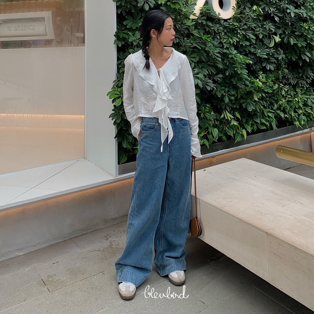 BLEUBIRD Quần jeans ống suông rộng Wide Leg Jeans