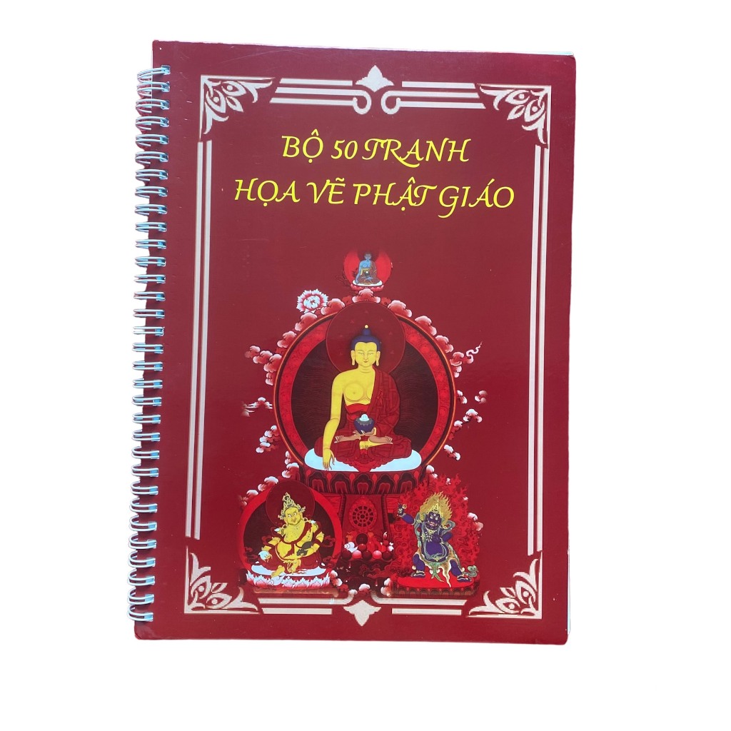 Tặng kèm bút nhũ vàng kim tuyến_Combo Tranh tô màu các vị chư phật 50 hình