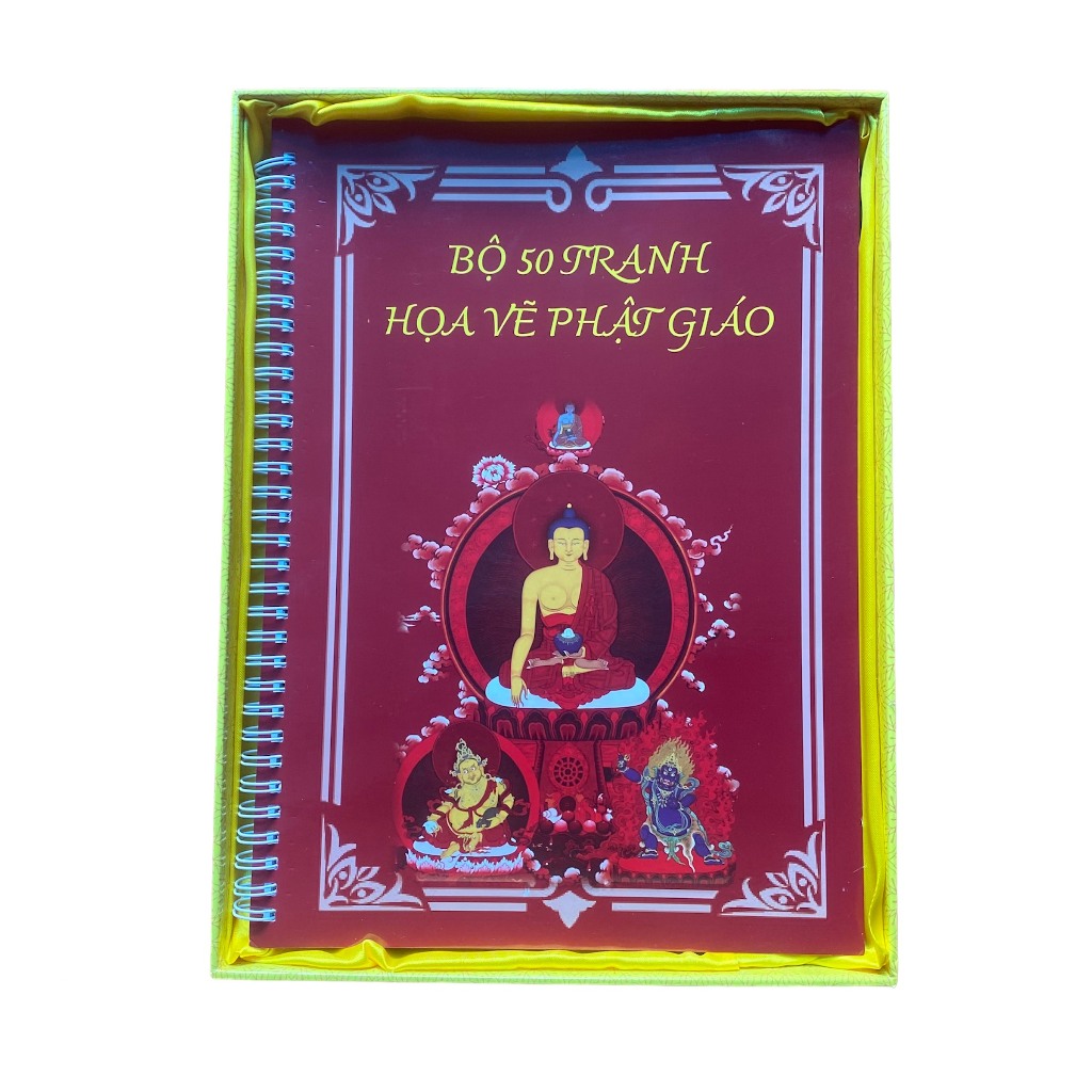 Tặng kèm bút nhũ vàng kim tuyến_Combo Tranh tô màu các vị chư phật 50 hình