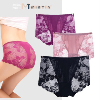 QUẦN LÓT REN PHỐI SATIN LỤA CAO CẤP COMBO 5 CÁI [Hồng Xù]