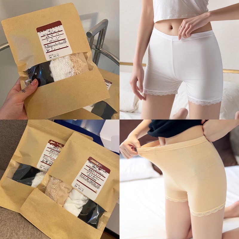 Sét 3 Quần Mặc Váy Mu Gi Viền Ren Co Giãn 4 Chiều Lady 510