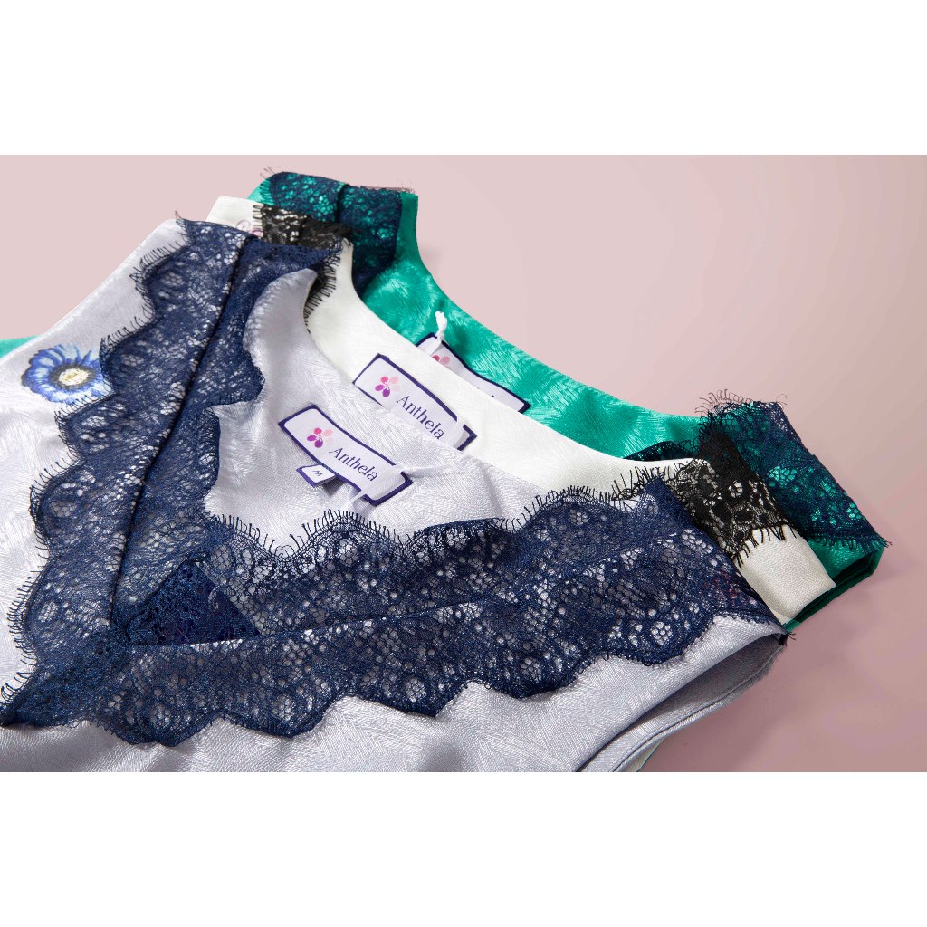 Đầm Anthela Phom Rộng Chân Bông, Đầm Mặc Nhà hoặc Ngủ Điều Thoải Mái Mát Mẻ Chất Vait Lụa