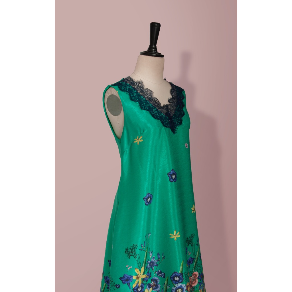 Đầm Anthela Phom Rộng Chân Bông, Đầm Mặc Nhà hoặc Ngủ Điều Thoải Mái Mát Mẻ Chất Vait Lụa