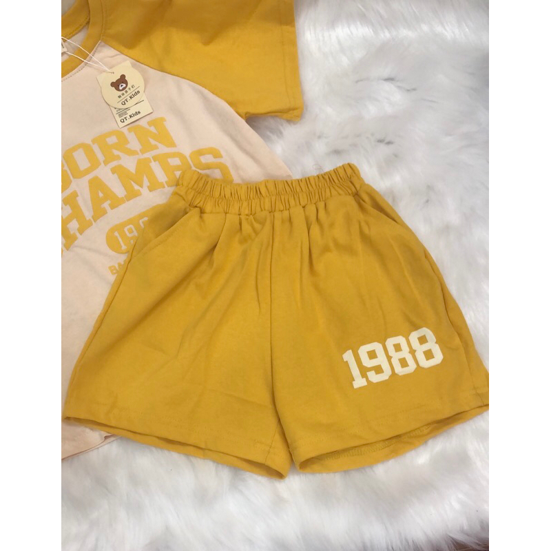 Bộ Đùi mặc nhà bé gái 10-30kg, set quần áo cộc tay cotton khô cho bé gái