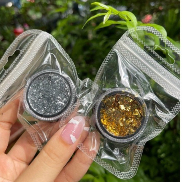 Giấy nhún vàng bạc tách lẻ giấy nhún dập làm nail