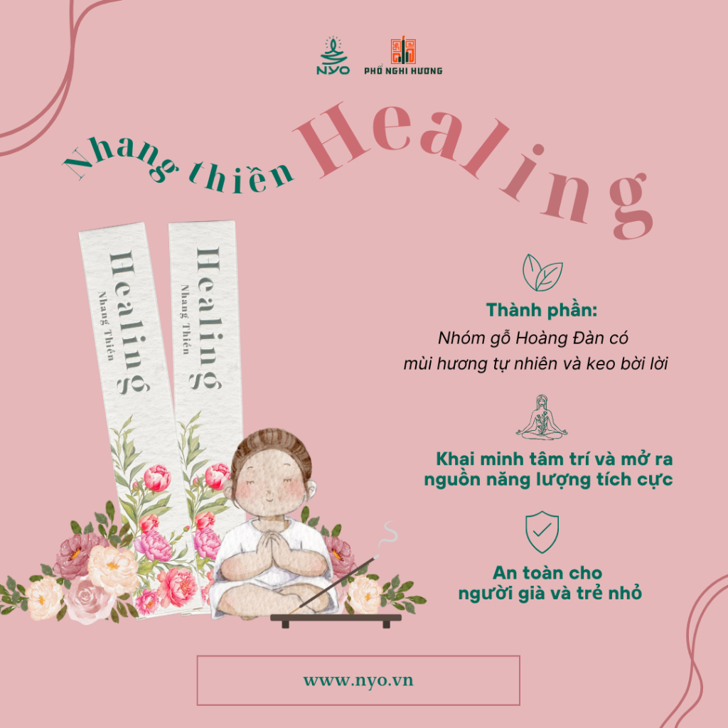 Nhang Thiền  Healing – Nhang thơm thư giãn - Nhang sạch ít khói mang đến không gian tĩnh lặng và thoải mái