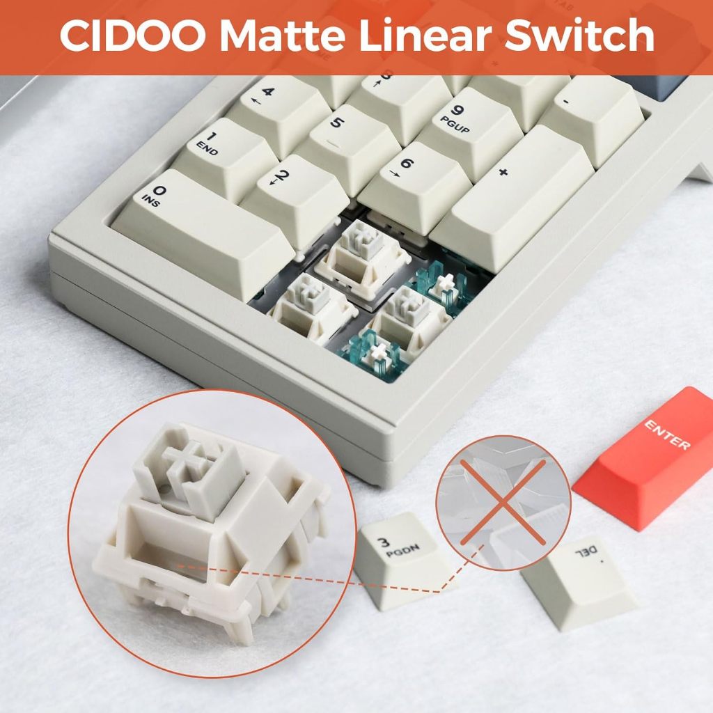 Bàn phím số numpad cơ vỏ nhôm Cidoo V21 - Hàng Chính Hãng