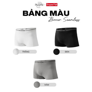 Combo 3 quần lót nam boxer PAZZINI quần SEAMLESS thun poly cao cấp, quần sịp nam co giãn, thấm hút kháng khuẩn tốt BX005