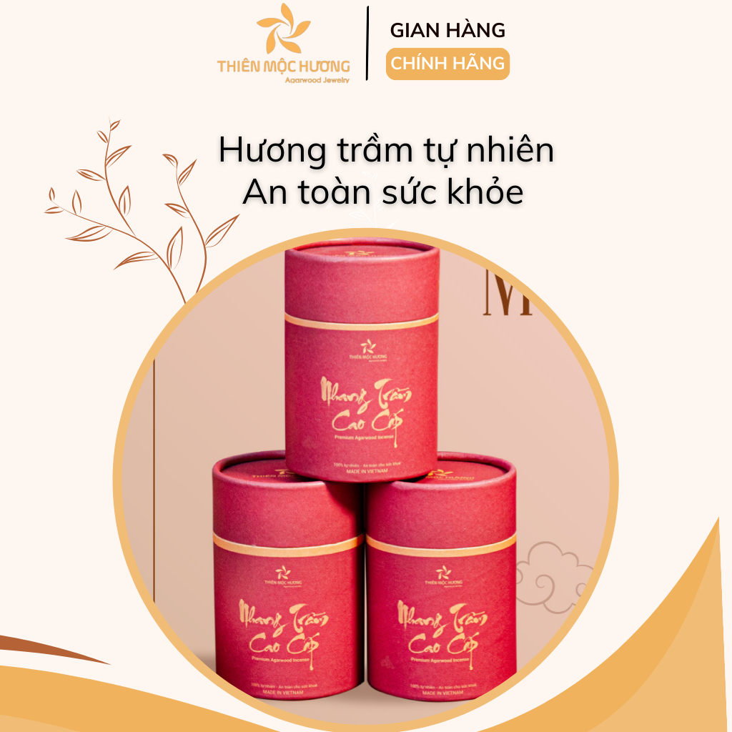 Nhang khoanh trầm hương cao cấp THIÊN MỘC HƯƠNG hương vòng xông thơm nhà, tẩy uế, trừ tà hộp 40 khoanh đơn