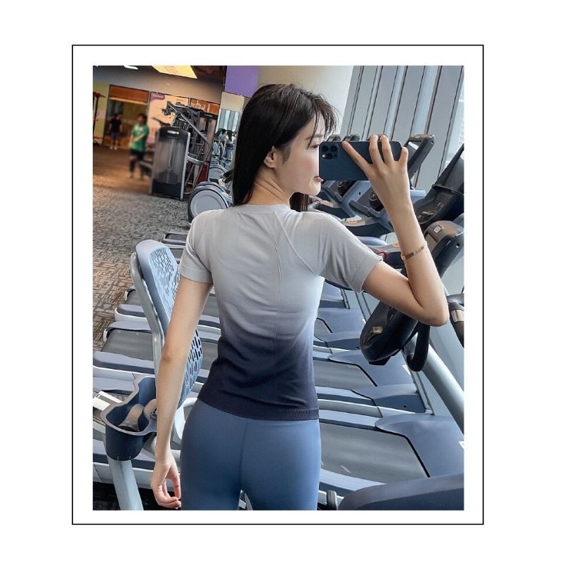 Áo dệt kim loang tập gym yoga nữ