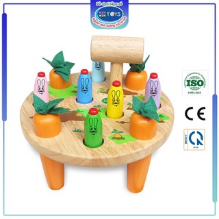 Đồ chơi gỗ Búa đập thỏ | Winwintoys 64192 | Rèn luyện tính khéo léo và phân biệt màu sắc