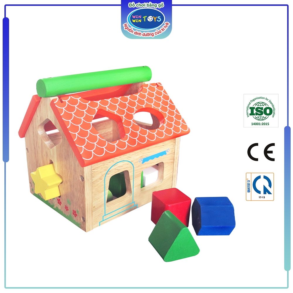 Đồ chơi gỗ Nhà thả 12 khối | Winwintoys 68022 | Phát triển trí tuệ và nhận biết hình học cơ bản