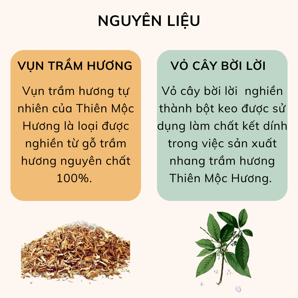 Nhang khoanh trầm hương sạch xông nhà, hương vòng thơm dịu nhẹ, 100% trầm hương tự nhiên THIÊN MỘC HƯƠNG hộp 40 khoanh