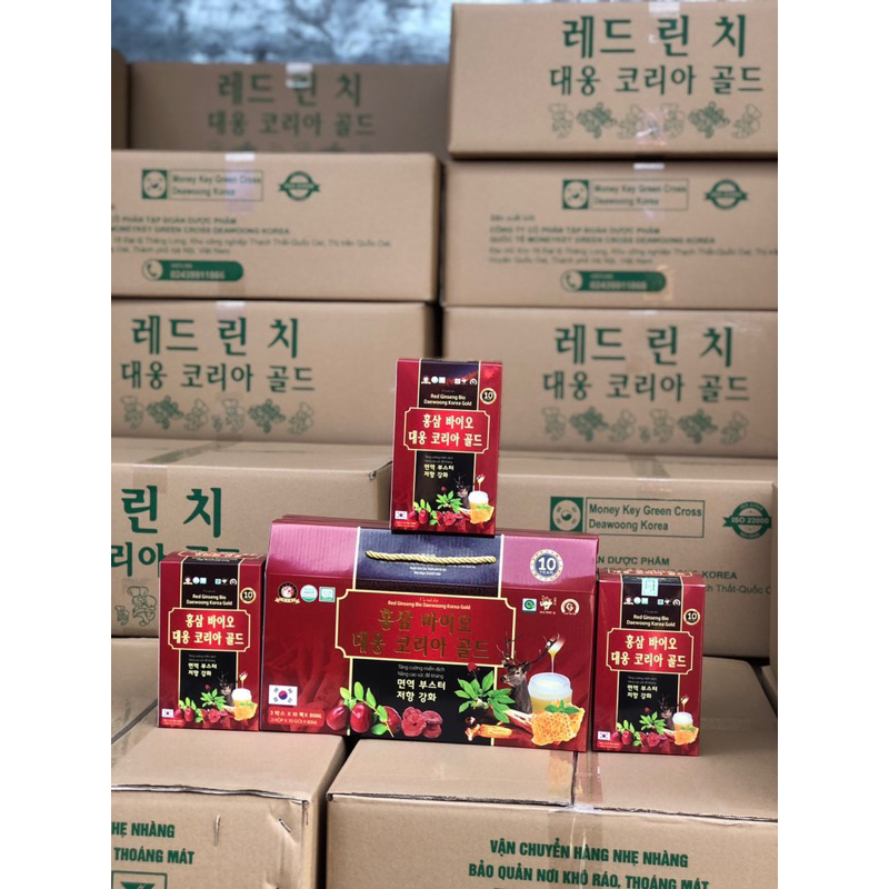 [Mẫu Mới] Nước Hồng Sâm Red Ginseng Bio Deawoong Korea Gold 80ml. hộp 30 gói