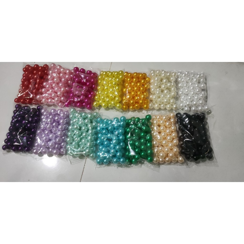 10/25/50gam hạt châu có lỗ 12mm, hạt cườm,hạt bẹt, cườm,  trai nhựa đủ màu